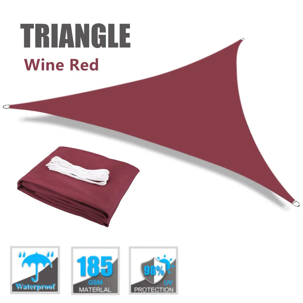 Waterproof Garden Shade Sail Right Angle Triangle Garden Canopy with Ropes UV Block Patio Sunshade Sunscreen Awnings Sun Shelter