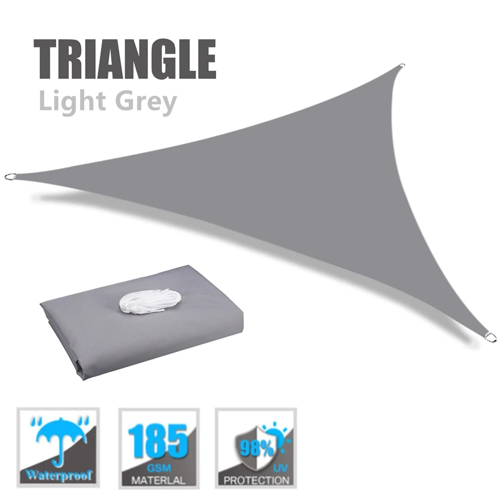 Waterproof Garden Shade Sail Right Angle Triangle Garden Canopy with Ropes UV Block Patio Sunshade Sunscreen Awnings Sun Shelter
