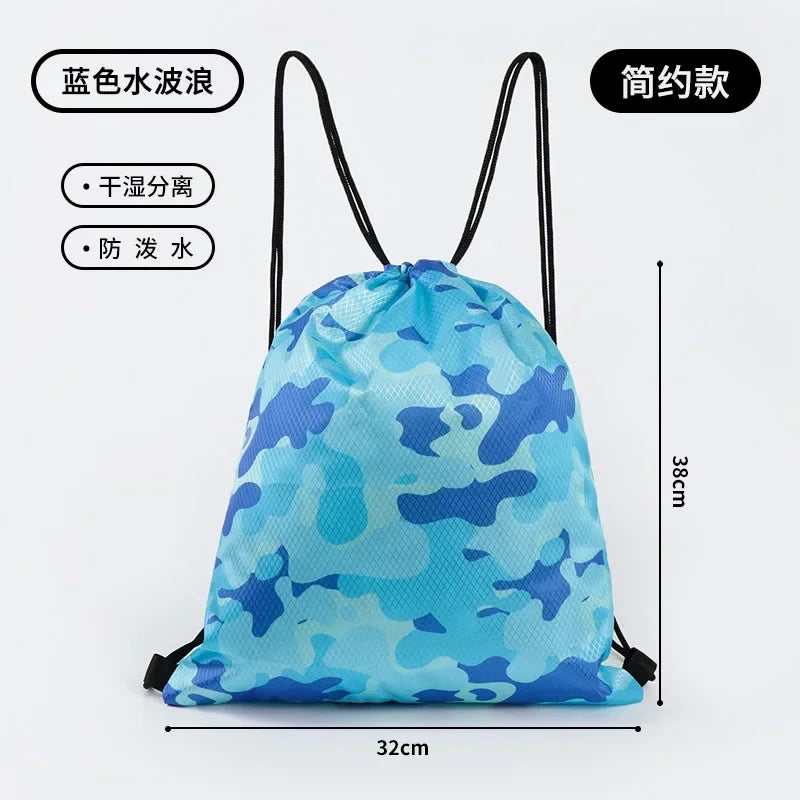 Childrens Cartoon Swimming Bag Waterproof for Kids Women Wet Dry Clothes with Shoes Goggles Storage Pouch Pool Sports Backpack