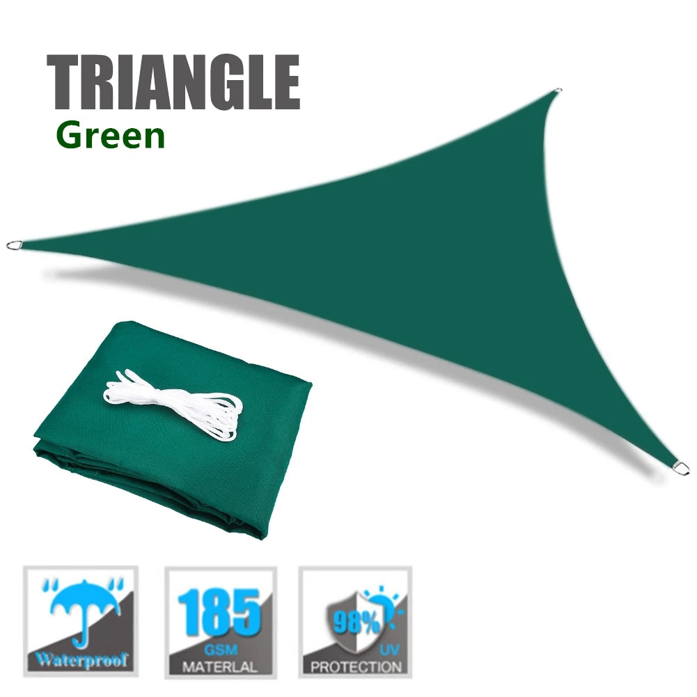 Waterproof Garden Shade Sail Right Angle Triangle Garden Canopy with Ropes UV Block Patio Sunshade Sunscreen Awnings Sun Shelter