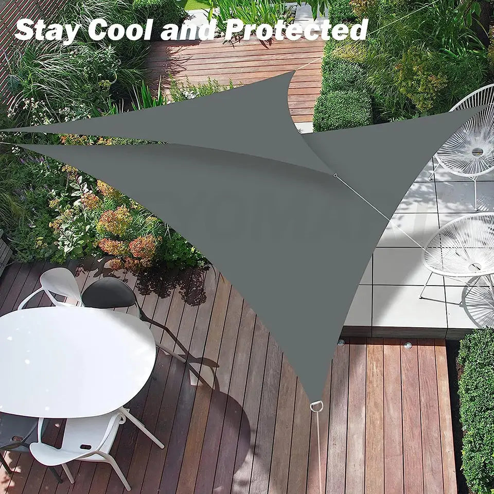 Waterproof Garden Shade Sail Right Angle Triangle Garden Canopy with Ropes UV Block Patio Sunshade Sunscreen Awnings Sun Shelter