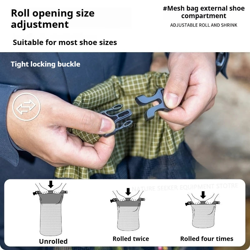 HIKEMAN Adjustable Shoe Bag Large Capacity Lightweight Storage Pouch for Outdoor Travel Hiking River Trekking Gear
