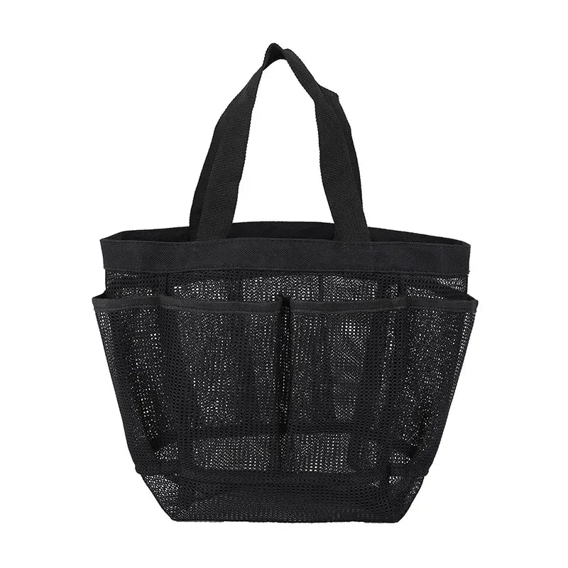 Multifunction Beach Bags Large Capacity Mesh Shower Portable for College Dorm Bathroom Tote Bag Durable with 8 Pockets Shoes Bag