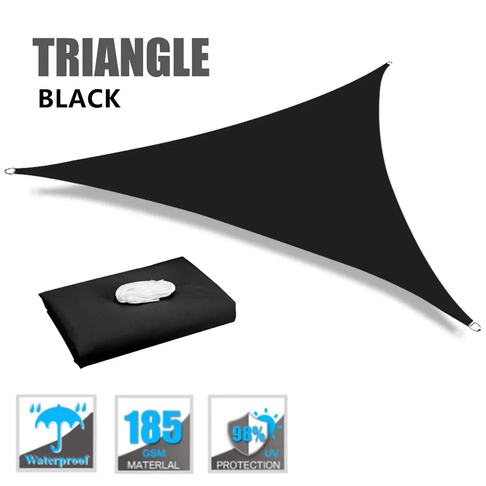 Waterproof Garden Shade Sail Right Angle Triangle Garden Canopy with Ropes UV Block Patio Sunshade Sunscreen Awnings Sun Shelter