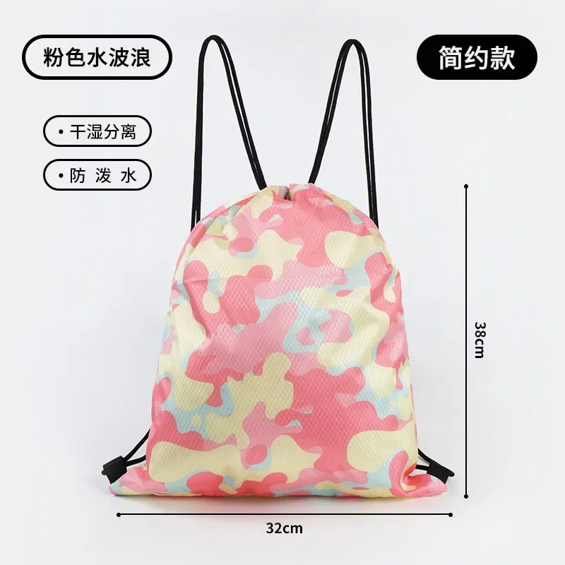 Childrens Cartoon Swimming Bag Waterproof for Kids Women Wet Dry Clothes with Shoes Goggles Storage Pouch Pool Sports Backpack