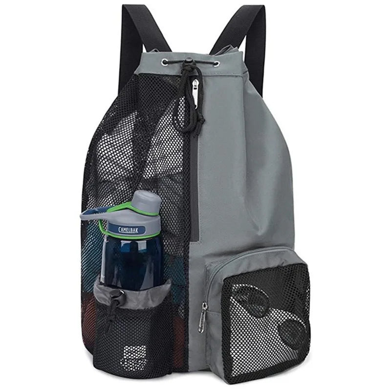 Dry Wet Separation Swim Backpack Mesh Bag for Pool Beach Swimming Travel Storage Organizer with Pockets for Towel Shoes