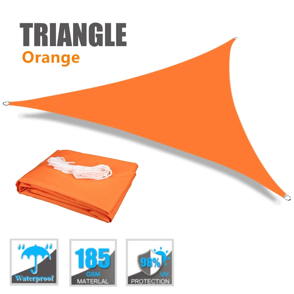 Waterproof Garden Shade Sail Right Angle Triangle Garden Canopy with Ropes UV Block Patio Sunshade Sunscreen Awnings Sun Shelter