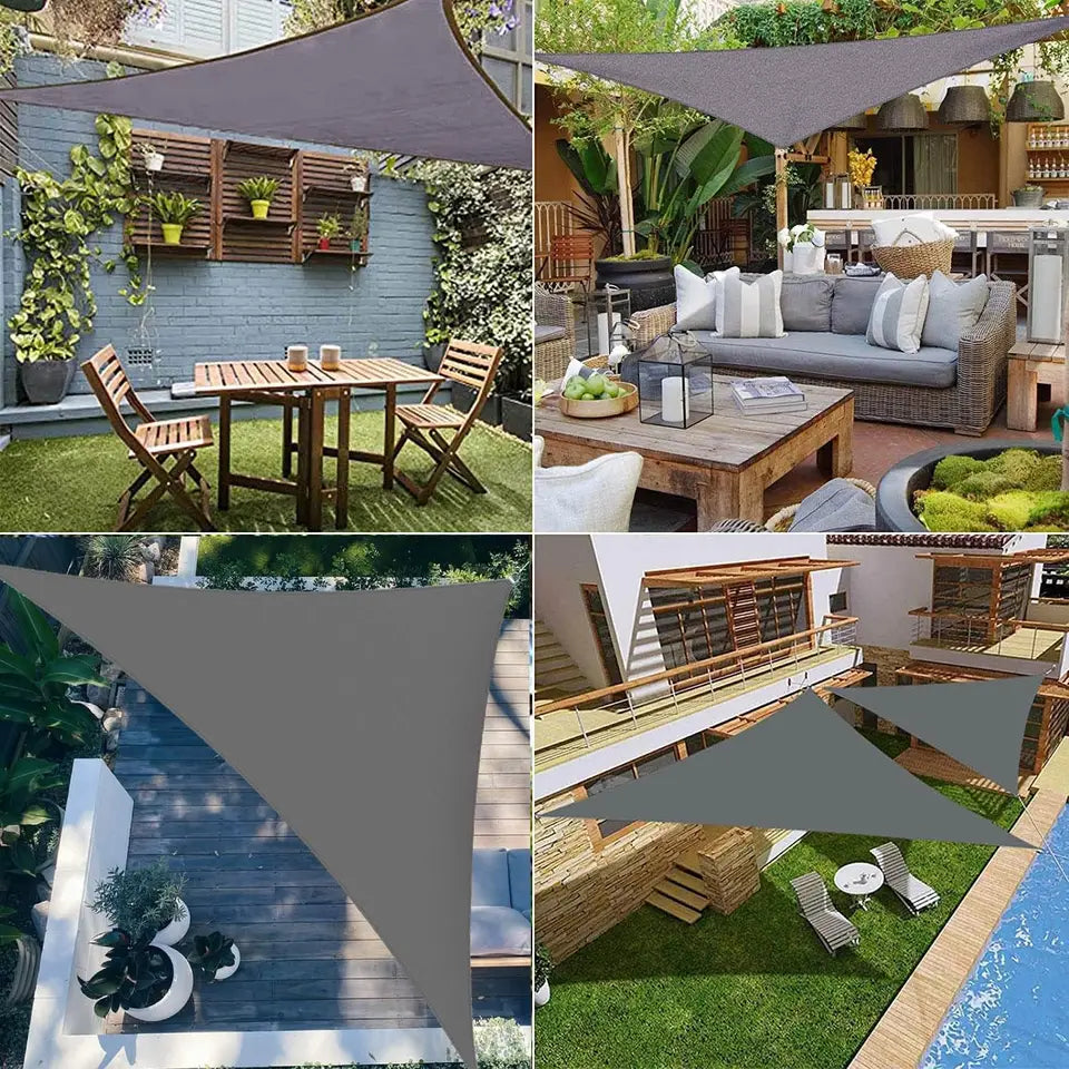 Waterproof Garden Shade Sail Right Angle Triangle Garden Canopy with Ropes UV Block Patio Sunshade Sunscreen Awnings Sun Shelter