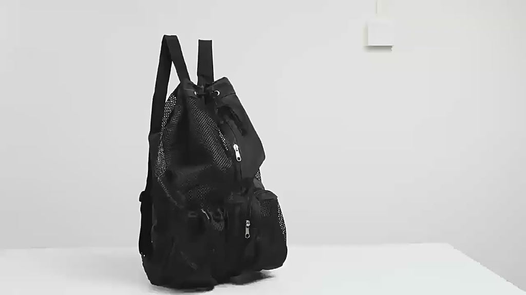 Dry Wet Separation Swim Backpack Mesh Bag for Pool Beach Swimming Travel Storage Organizer with Pockets for Towel Shoes